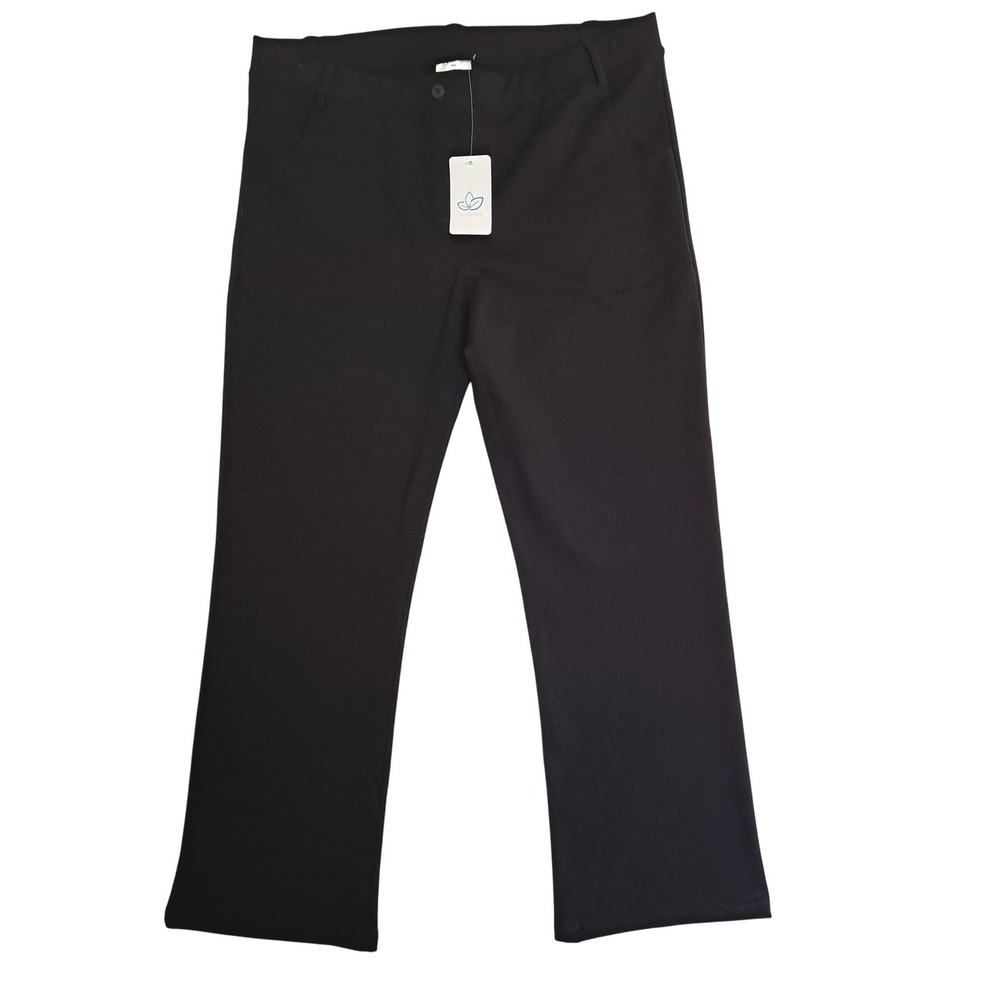Yogipace Pants Womens XXL Black Pull‎ On Yoga Stretch Belt Loops Back Pockets